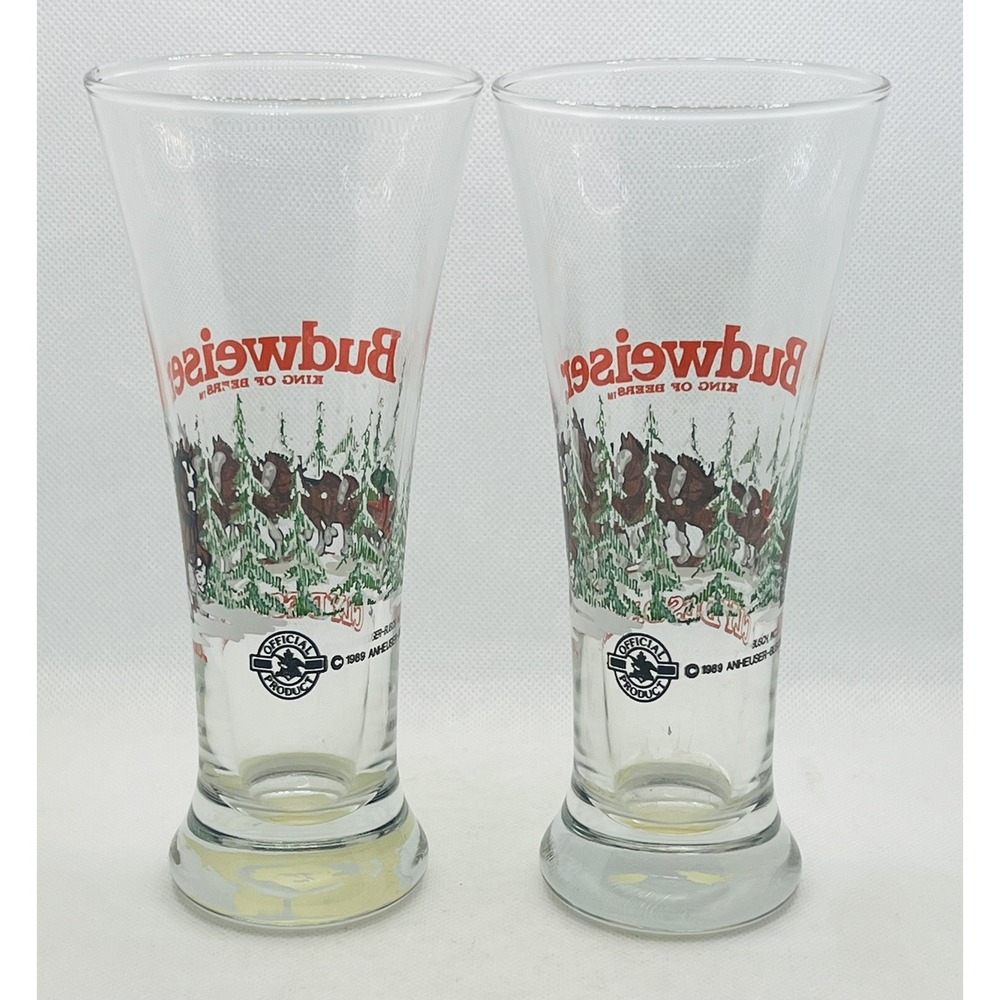 Budweiser Clydesdale Pilsner Glass Vintage 1989 King Of Beers Beer Glass ManCave - Picture 3 of 6